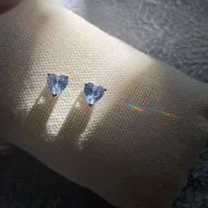 Heart Stud Earrings - sterling silver
